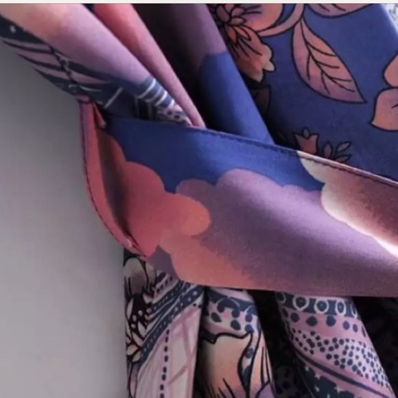 New Bohemian Moon & Stars Mixed Floral Print Kimono Cardigan Jacket Robe - Picture 14 of 17